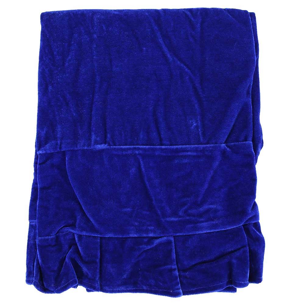 wohobr Pleuche Pano Piano Banco Duplo Capa Anti Poeira Com Borda Enrugada Decoração De Renda (Azul)