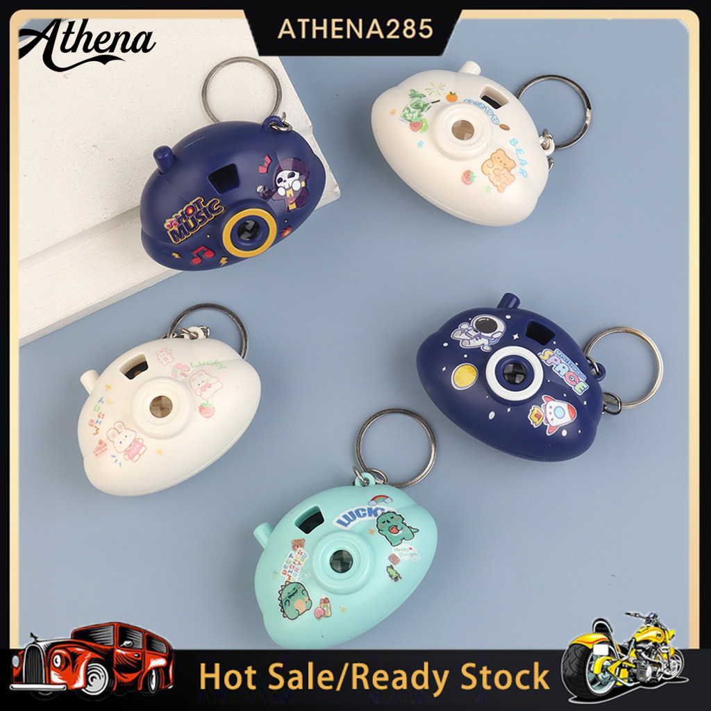 [ATHENA] ☆ Mini Chaveiro De Câmera De Desenho Animado Com Luz De Projetor Deslizante , Pingente De Brinquedo Infantil Pa
