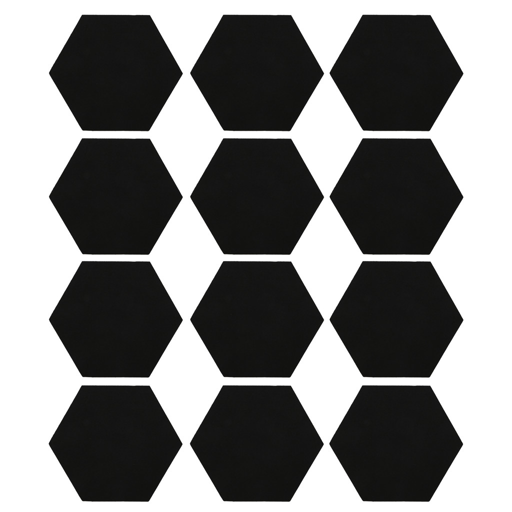 wohobr 12 Unidades Painel De Absorção De Som Hex Isolamento Acústico Kit De Conjunto De Espuma À Prova Para HomeBlack