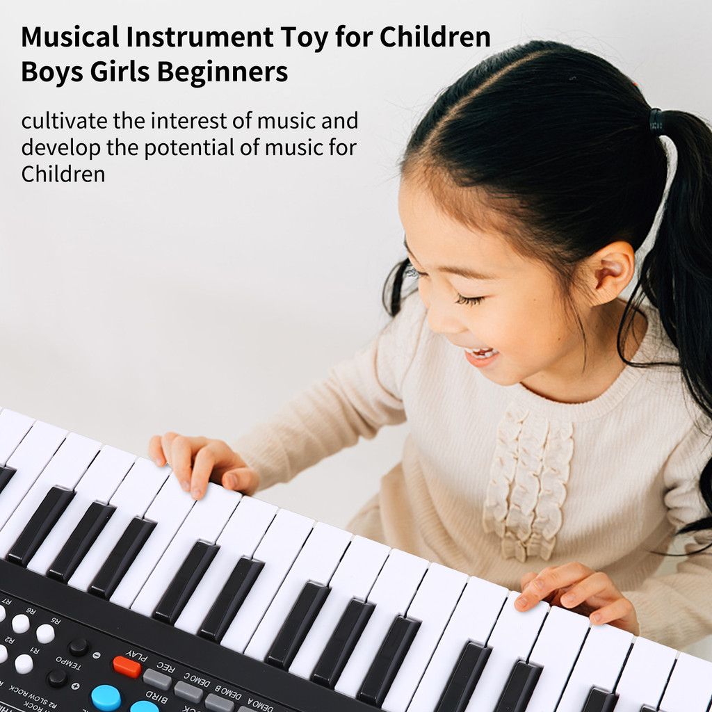 fgstbr BIGFUN 37 Teclas USB Órgão Eletrônico Infantil Piano Elétrico Com Microfone Teclado Musical Digital Preto Alto-Fa