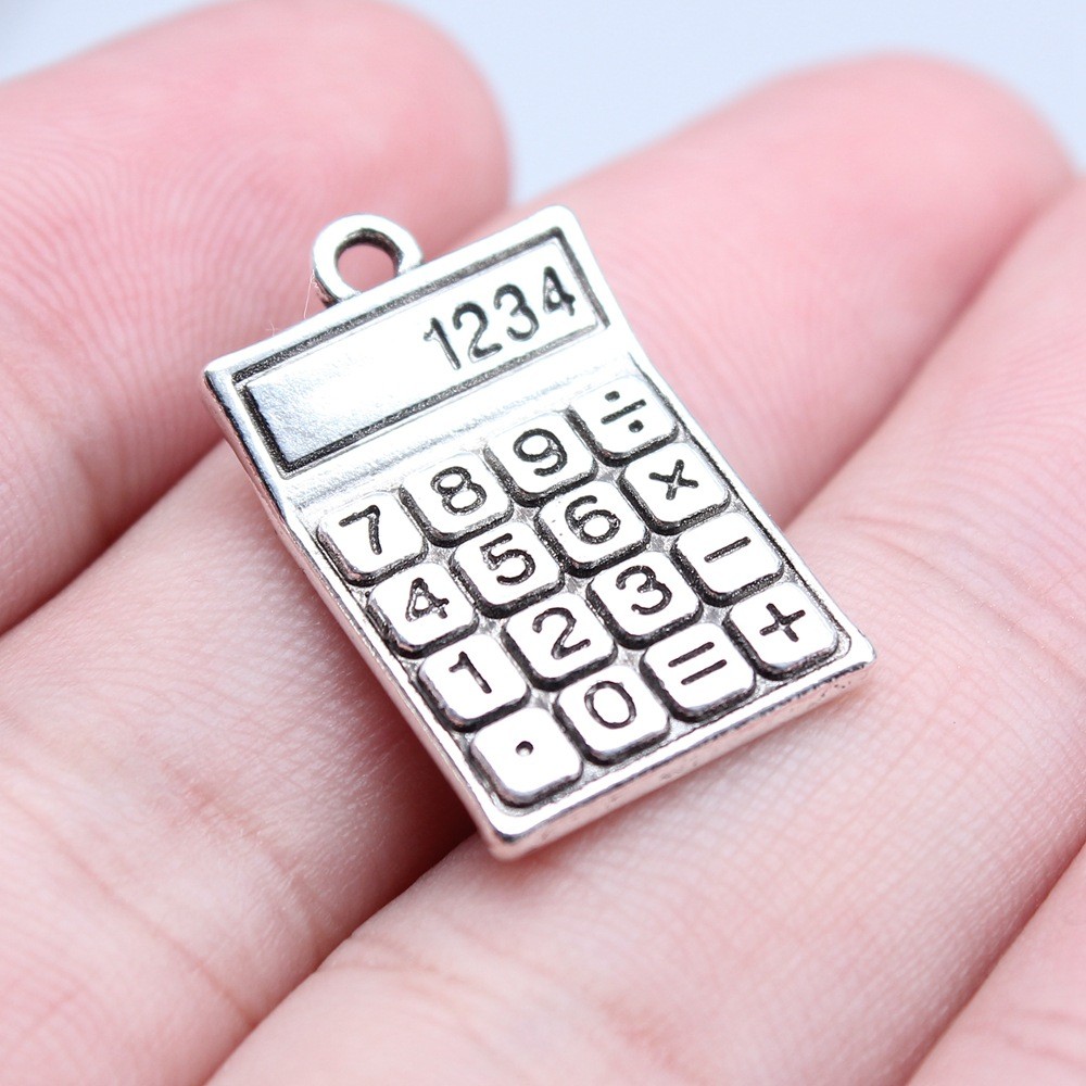 WYSIWYG 5 Pçs 15x24mm Antigo Prata Cor Calculadora Encantos Pingente Para DIY Jóias Fazendo Artesanais Descobertas