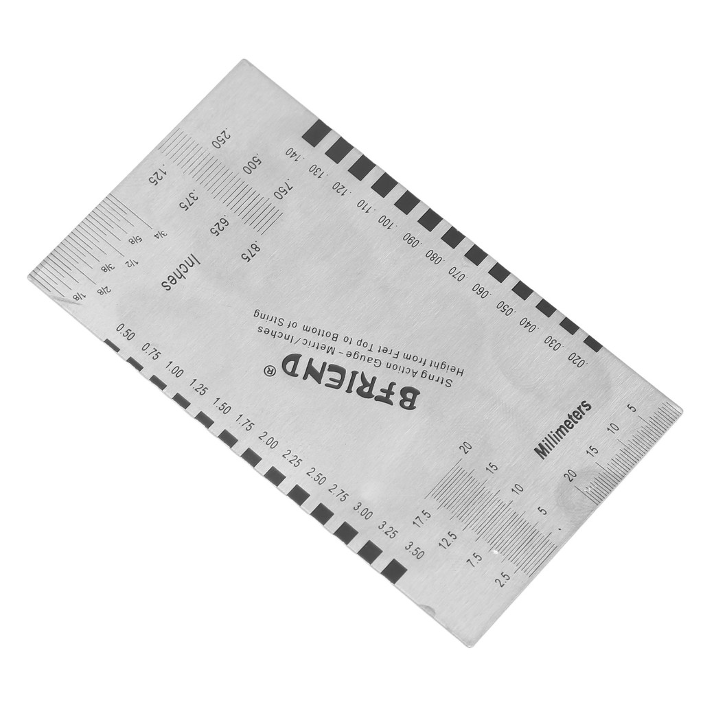 Régua De Ação De Corda Togbr , Escala Transparente De Aço Inoxidável , Medidor De Configuração De Guitarra Multifunciona