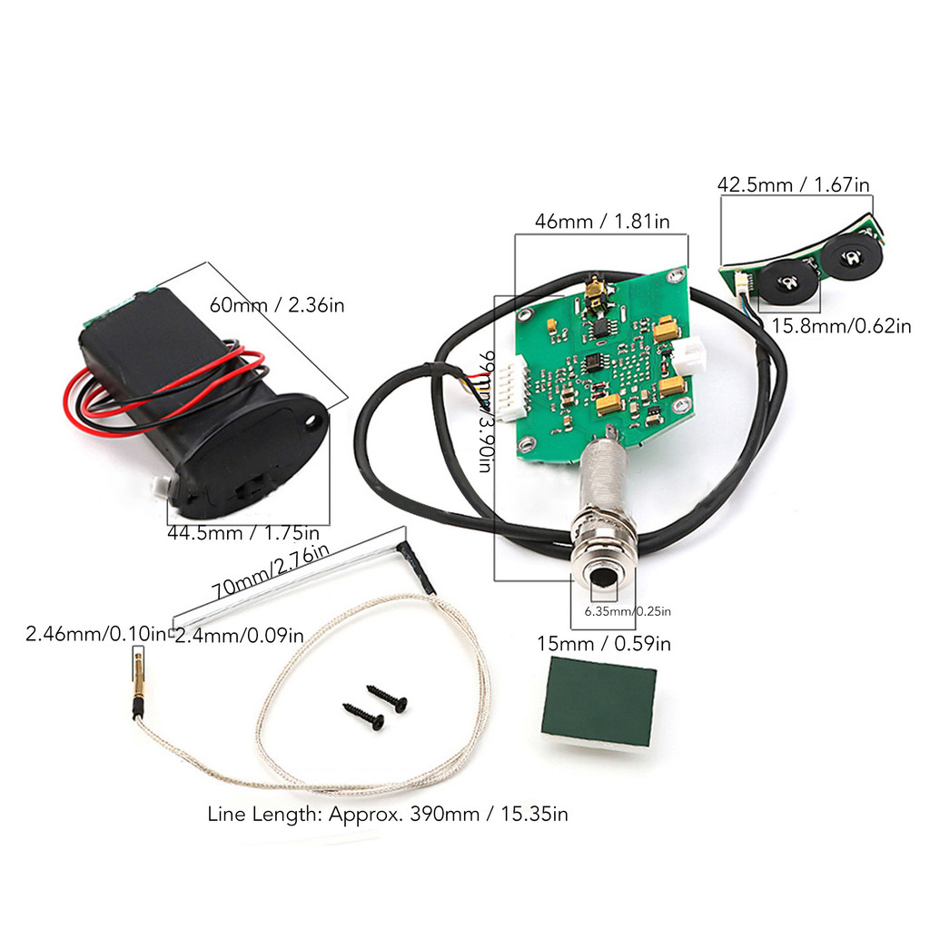 Kit De Captação Piezo De Guitarra fgstbr Sistema De Pré-Amplificador A Bordo Acústico Com Botão De Controle De Tom De Vo