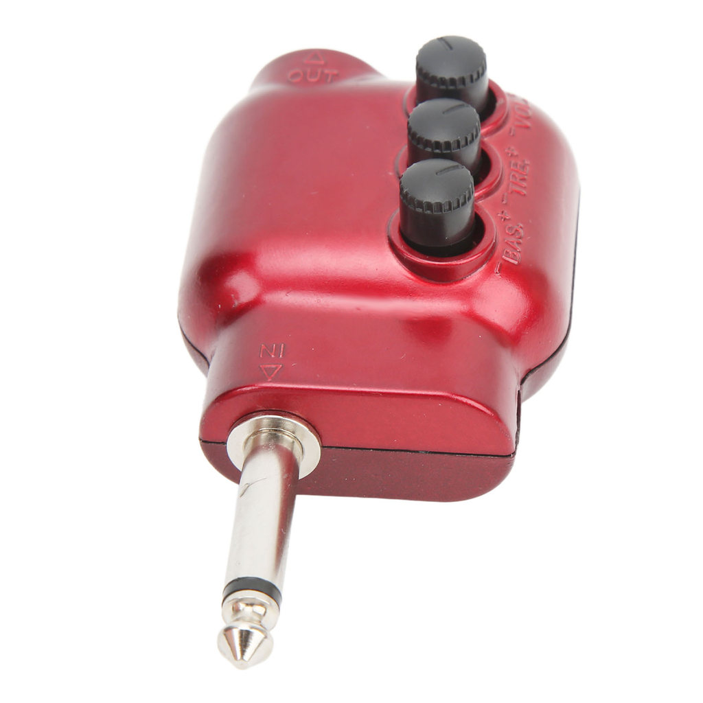 fgstbr Guitarra Pré Amplificador Mini-6.35mm Plug Para Guitarras Acústicas Instrumento Acessórios Vermelho