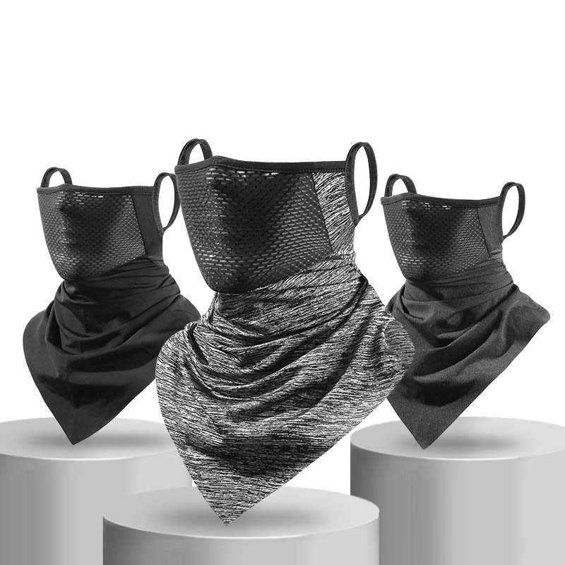 UPF 50 + Ice Silk Sports Neck Gaiter Protetor Solar Contra Poeira Ao Ar Livre Motocicleta Ciclismo Meia Máscara Facial