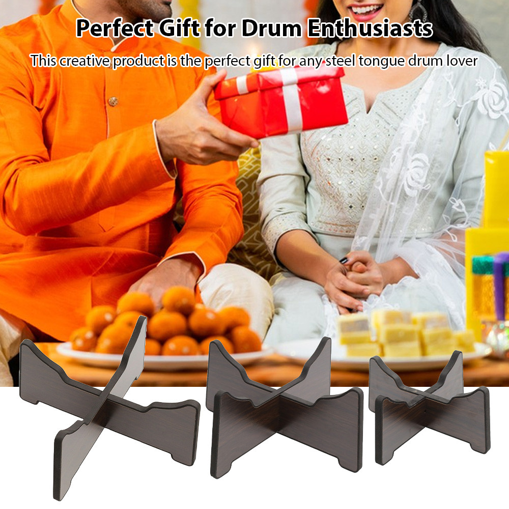 fgstbr Suporte De Tambor De Língua De Aço Madeira Instrumento De Percussão Snare Mão Pan Display Rack Para Profissional