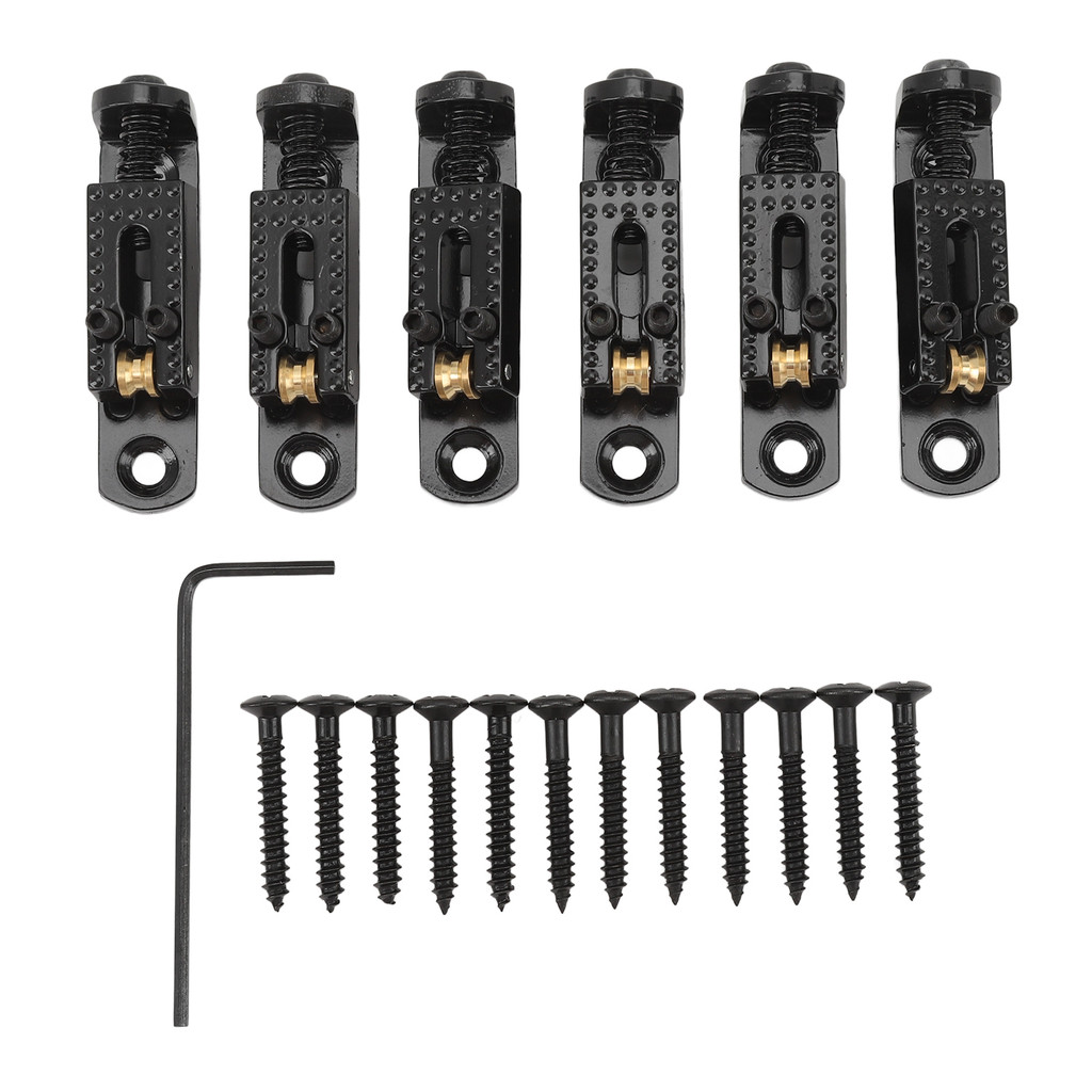 sicibr 6 Peças Sela De Ponte De Guitarra Metal Altura Ajustável 3 4 5 6 7 Cordas Elétrica Para Caixa De Charuto Banjo Pr
