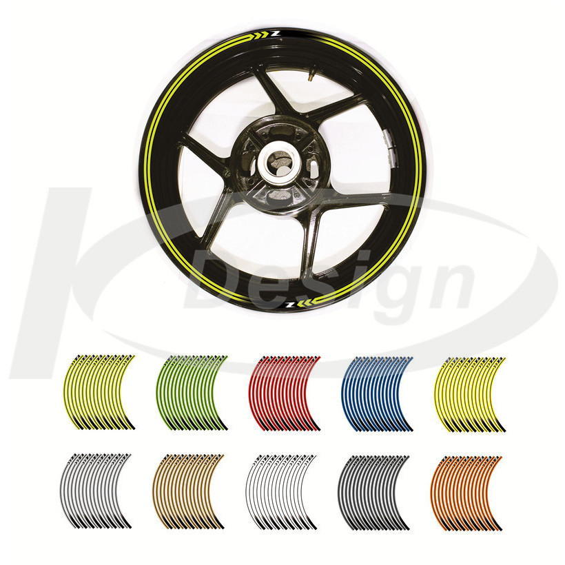Decalques De Roda De Motocicleta Adesivos Reflexivos Listras De Aro Z Moto Para KAWASAKI Z250 Z300 Z650 Z750 Z800 Z900 Z