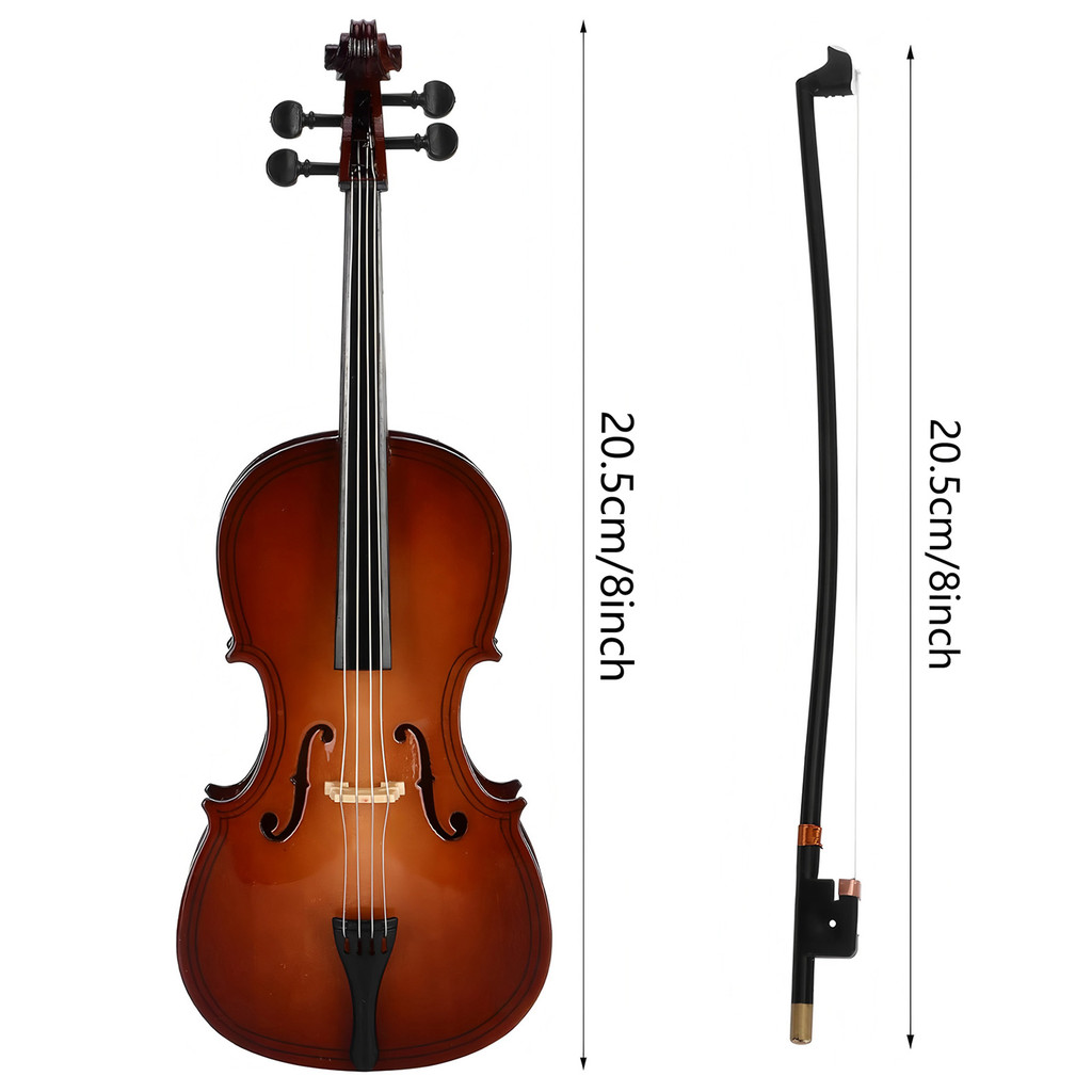 fgstbr Modelo De Mini Violoncelo De Madeira Com Suporte , Instrumento De 4 Cordas , Presente Para Exibição De Escritório