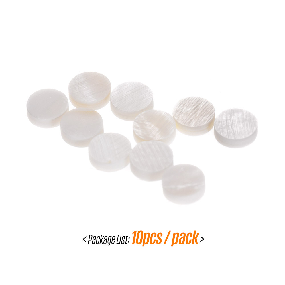 wohobr 6mm De Diâmetro Fretboard Fingerboard Posição Marcador Inlay Dots Branco Mãe De Pérola Shell Pacote 10