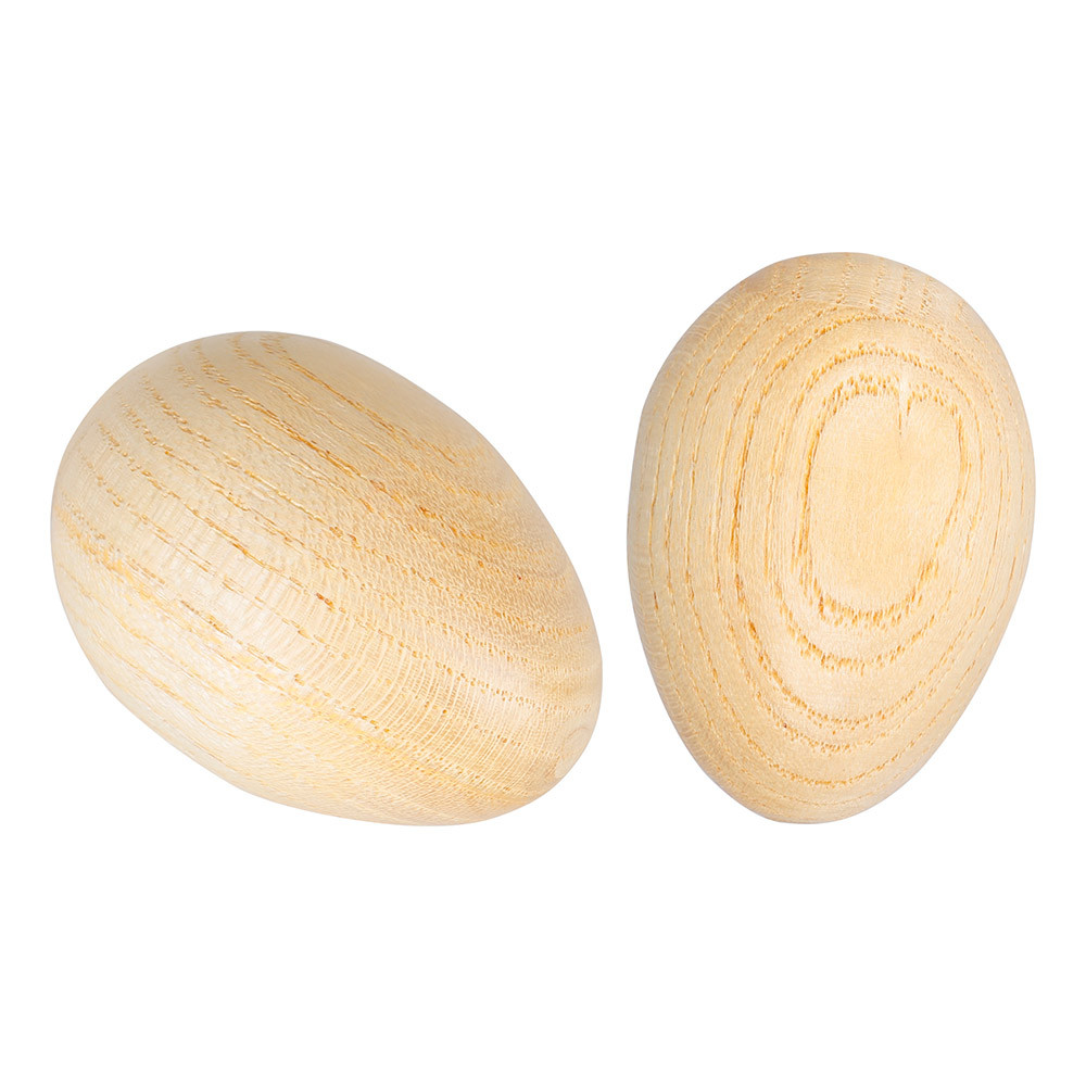 wohobr Maracas De Madeira Egg Shakers Instrumento De Percussão Musical Ovos 2pcs Bege