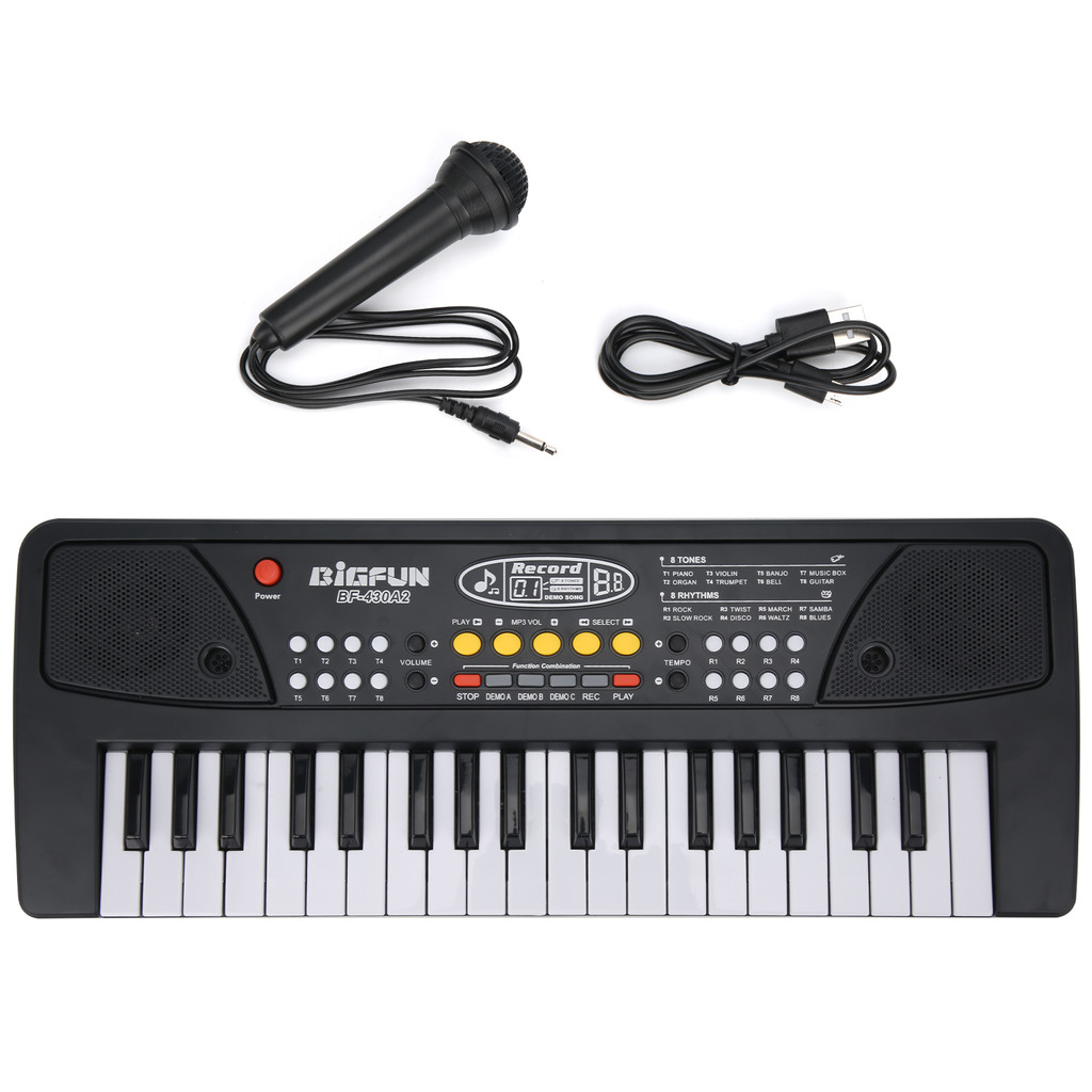 wohobr Piano Eletrônico Infantil 37 Teclas Teclado Multifuncional Instrumento Musical Suprimentos BF-430A2