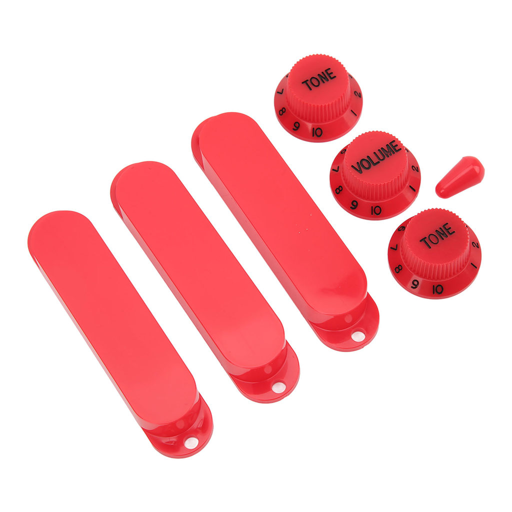 Togbr 7 Pçs Conjunto Guitarra Único Captador Capa Substituição Bobina De Plástico Pegar Escudo Volume Tom Botão Interrup