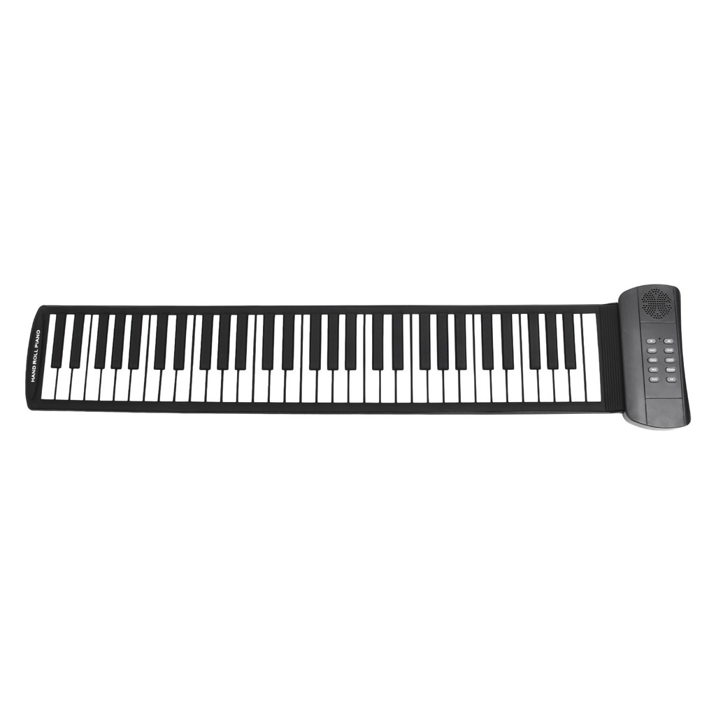 fgstbr Roll Up Piano Kids 61 Teclas Eletrônico Engrossar Portátil Dobrável Teclado Recarregável USB
