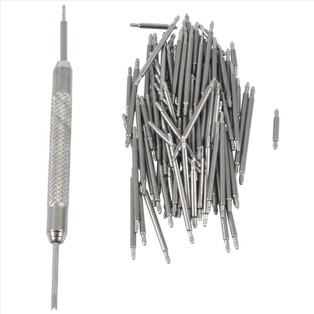 108 Peças 8-25mm Pulseira De Relógio De Aço Inoxidável Barra De Mola Removedor De Pinos De Ligação Nova Prata