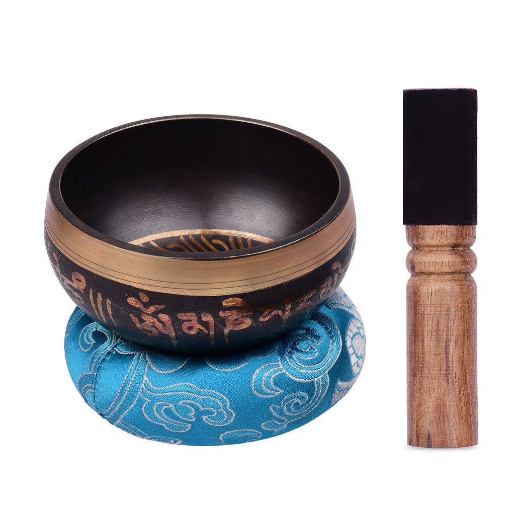 Conjunto De Tigela De Canto Tibetana cpnobr Com Som De Metal Feito À Mão De 9.5 Cm/3.7 Polegadas E Almofada Macia (Entre