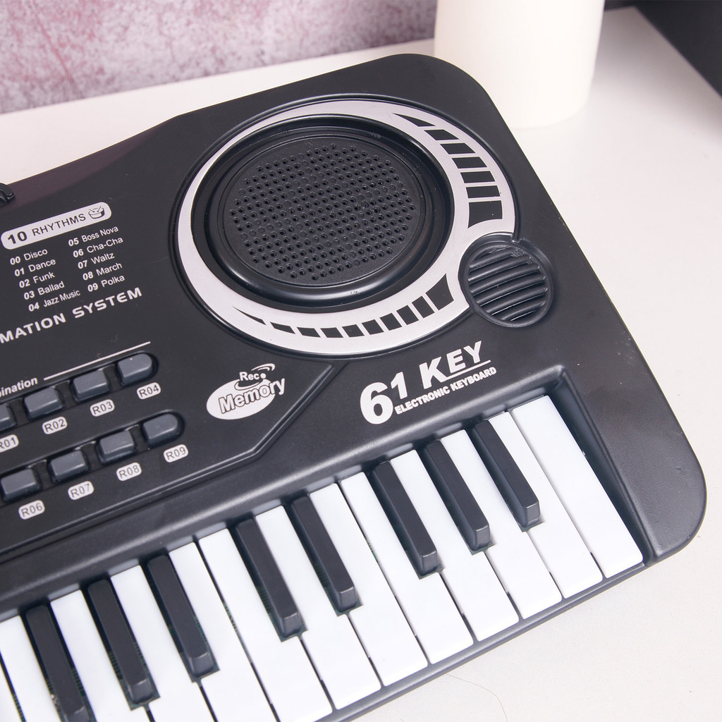 fgstbr 61 Teclas Preto Música Digital Teclado Eletrônico Piano Elétrico Crianças Instrumento Musical
