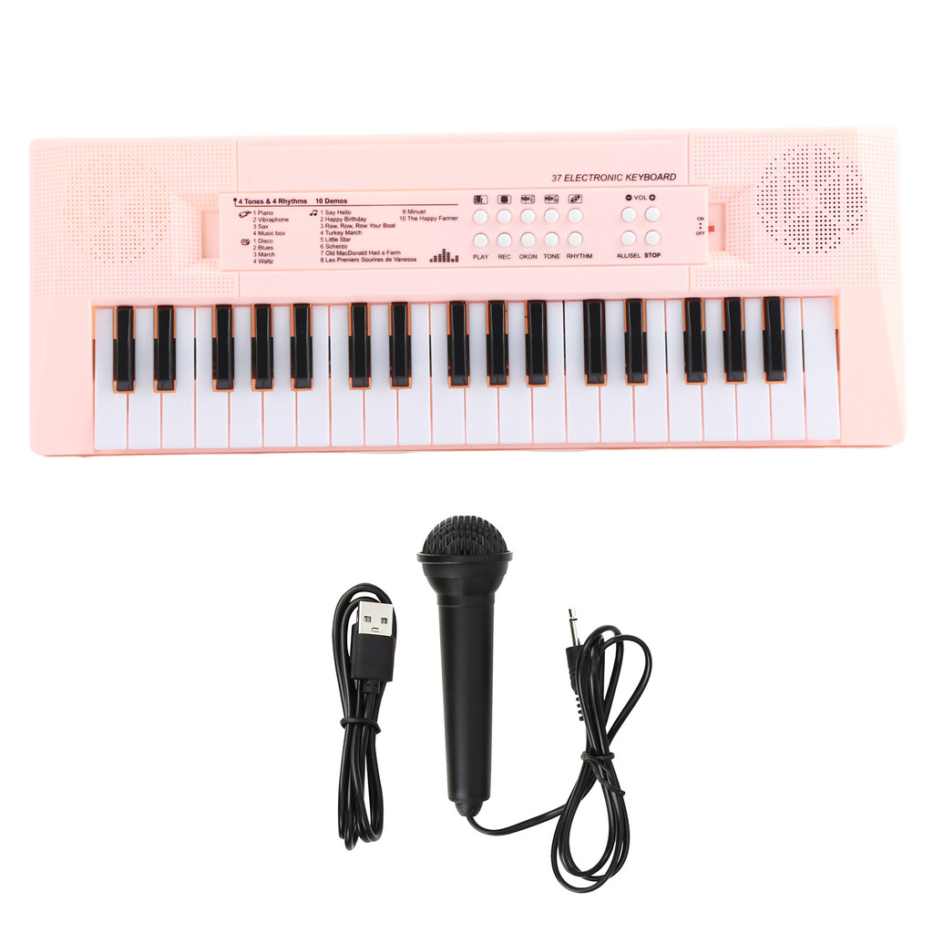 wohobr BF-3738C Teclado Musical Piano Elétrico Com 37 Teclas Para Instrumento Educacional Iniciantes