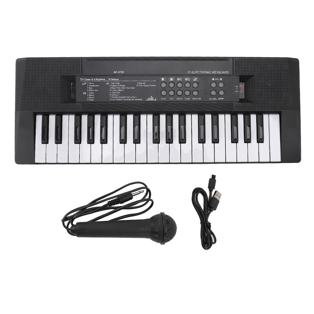 wohobr Teclado De Piano Infantil 37 Teclas Portátil Eletrônico Brinquedo De Aprendizagem De Música Educacional Precoce C