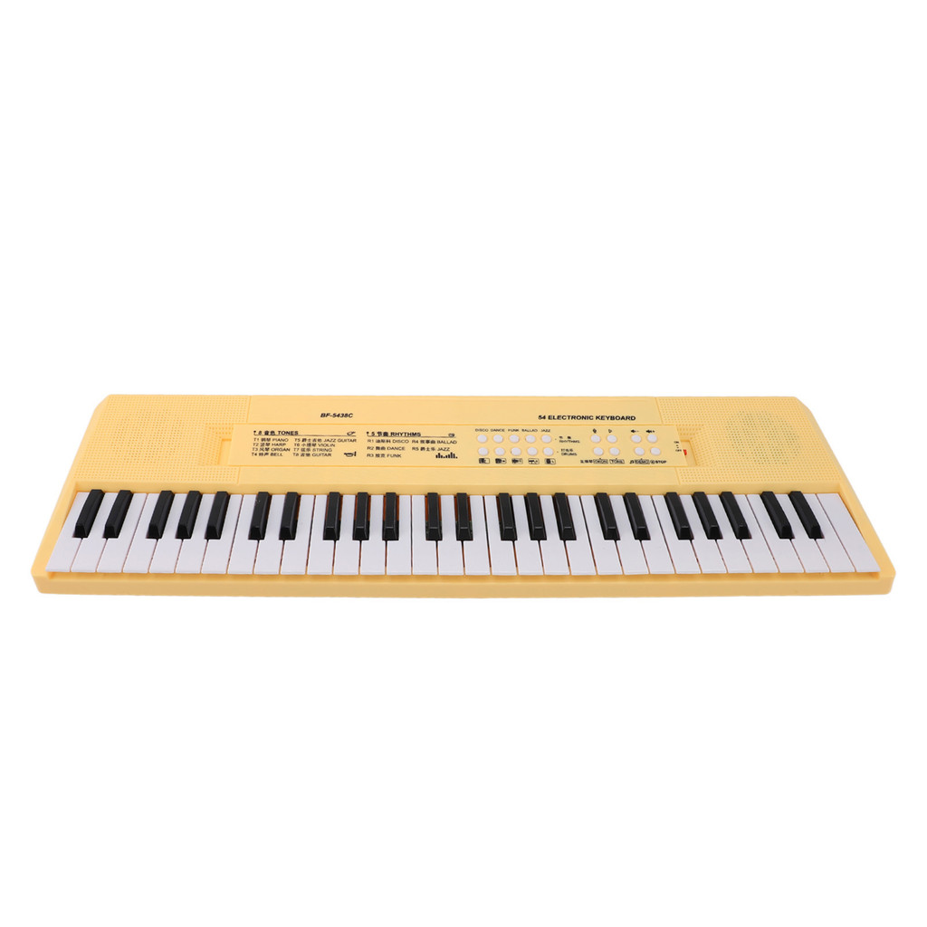 fgstbr Teclado De Piano Eletrônico De 54 Teclas Com Microfone Fio Suporte Para Gravação Multifuncional Música Infantil A