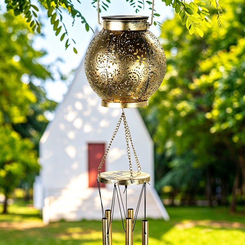 [SULO] Luz Solar De Carrilhão De Vento Borboleta : Lanterna LED À Prova D'água E Sinos De Metal Calmantes