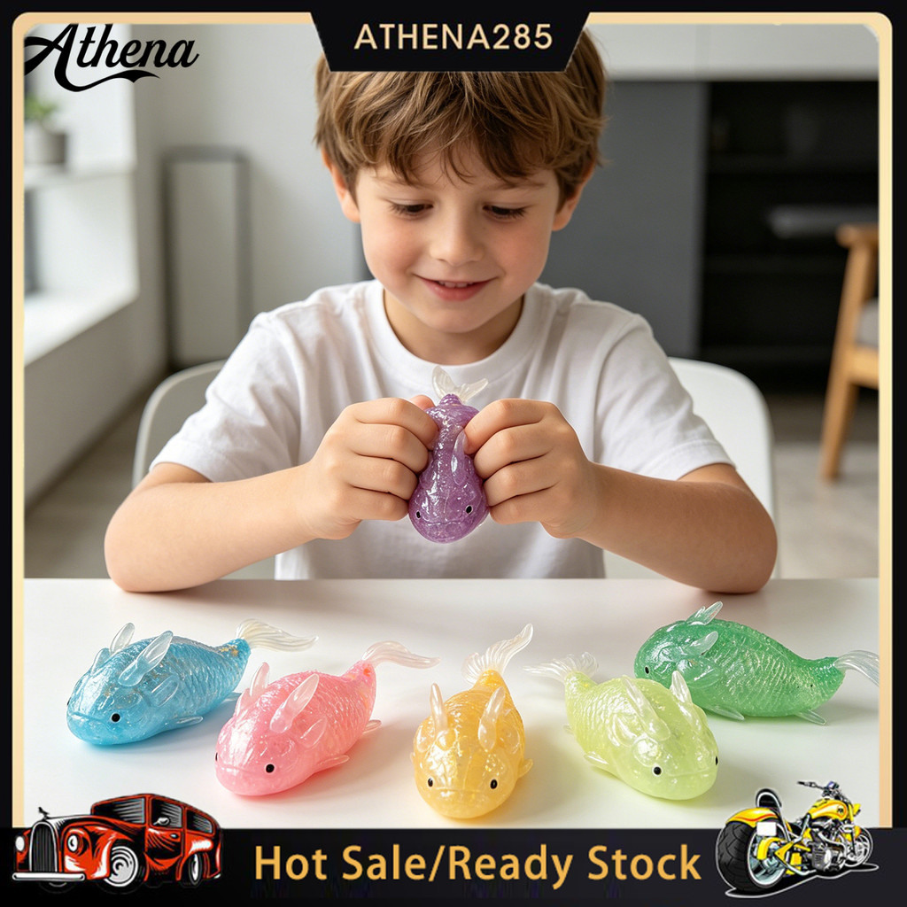 [ATHENA] ☆ Maltose Brilho Aruanã Squeeze Brinquedo Lento-Rising Silicone Fidget Para Alívio Do Estresse Bonito Dispositi