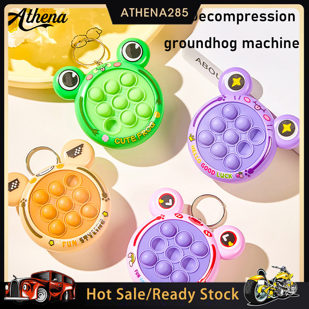 [ATHENA] ☆ Mini Push Bubble Game Console Alívio Do Estresse Bolha Popping Máquina De Jogo Chaveiro Silicone Squeeze Sens