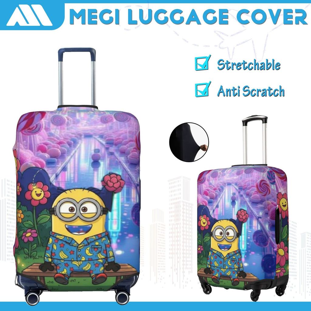 Capa para Mala de Viagem Minions‌ Personalizada De Elasticidade Protetor de Mala de Viagem 10kg 23kg RD073