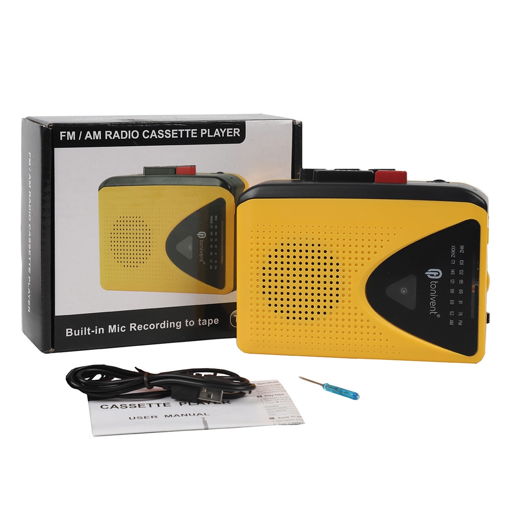 sicibr Tonivent Cassete Portátil Para MP3 Player Mini Fita Com Função De Gravação De Rádio FM AM Alto-Falante Embutido 3