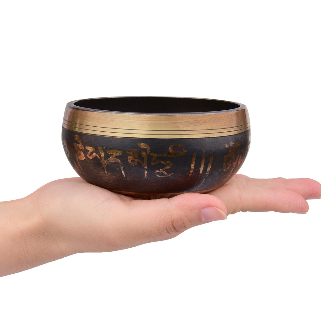 fgstbr Conjunto De Tigela De Canto Tibetana Com Som De Metal Feito À Mão De 9.5 Cm/3.7 Polegadas E Almofada Macia (Entre