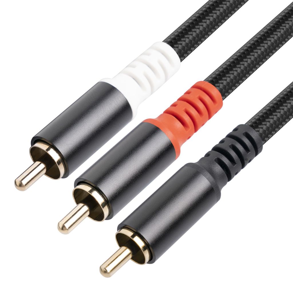 Cabo Telbr RCA Y 1 Macho Para 2 Áudio Estéreo Com Blindagem Dupla Banhada A Ouro 16.4 Pés Amplificador TV Mixer CD DVD P
