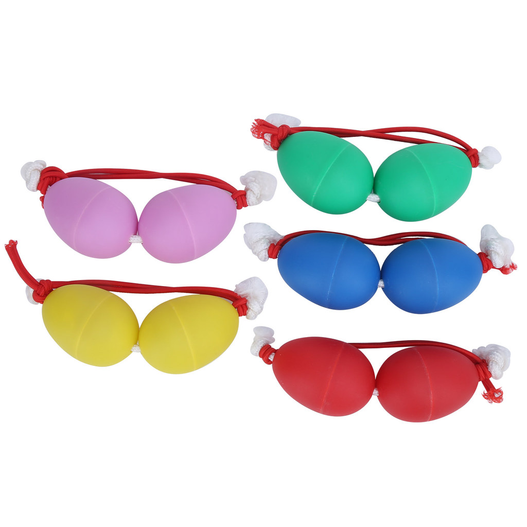 wohobr 5 Peças Maracas Ovos ABS Ferro Areia Corda De Nylon Características Nacionais Percussão Profissional
