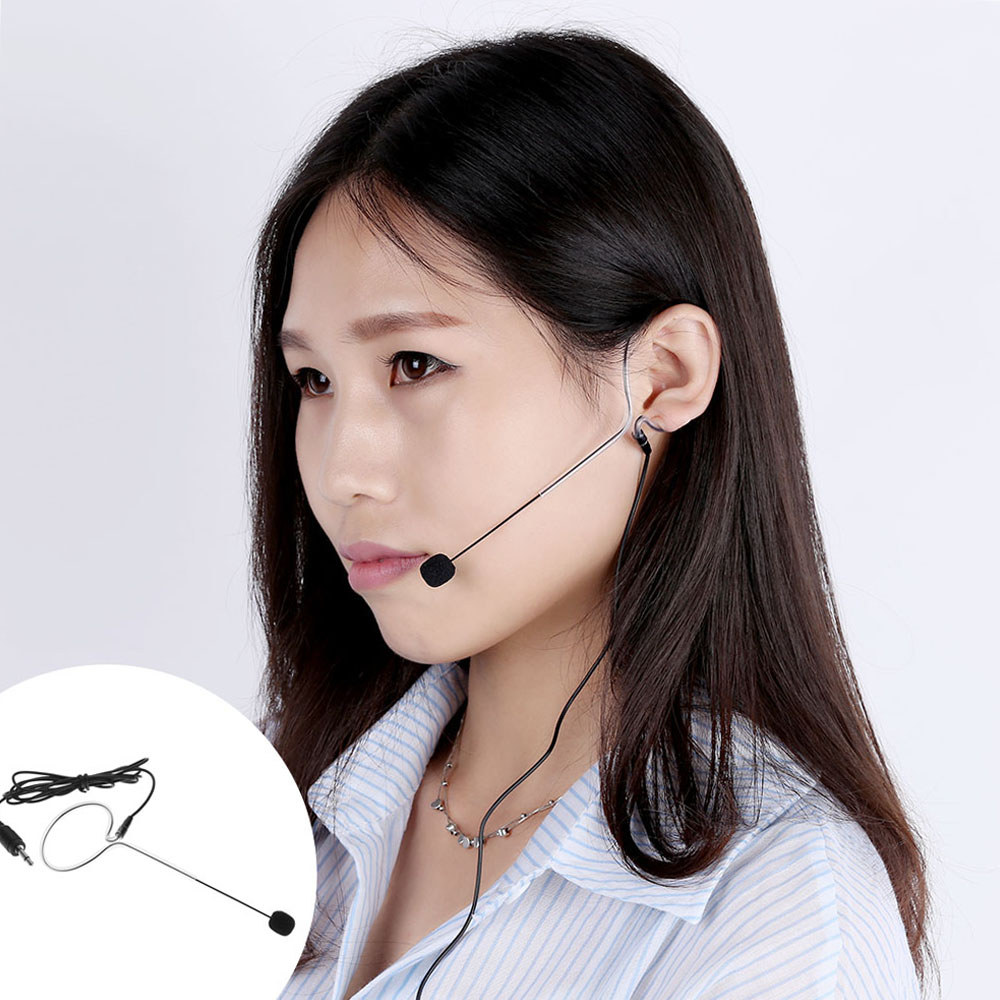 fgstbr Uni-Direcional Mini Ear-hook Headset Microfone Para Amplificador De Voz Amp Alto-Falante