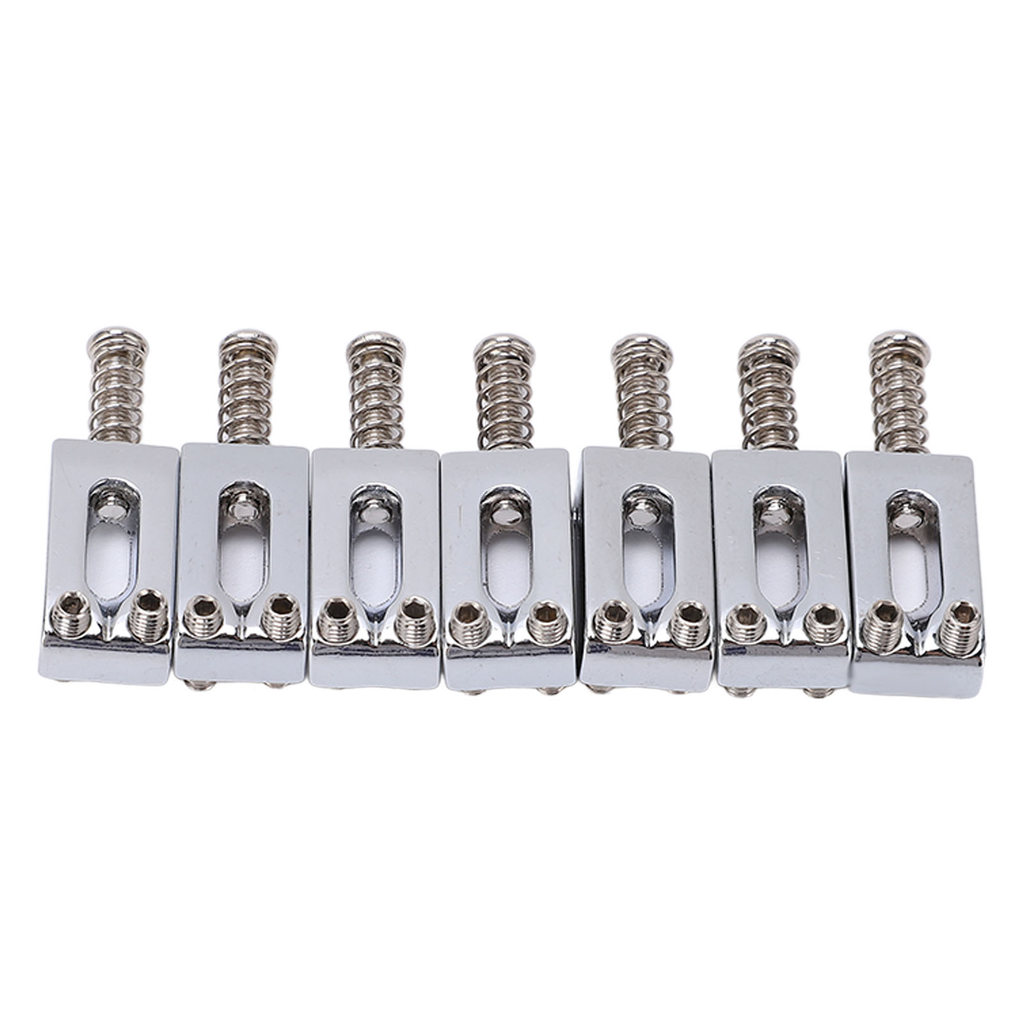 Togbr 7 Peças Sela De Ponte De Guitarra Elétrica Portátil Substituição Corda De Rolo De Metal Para Instrumento Musical