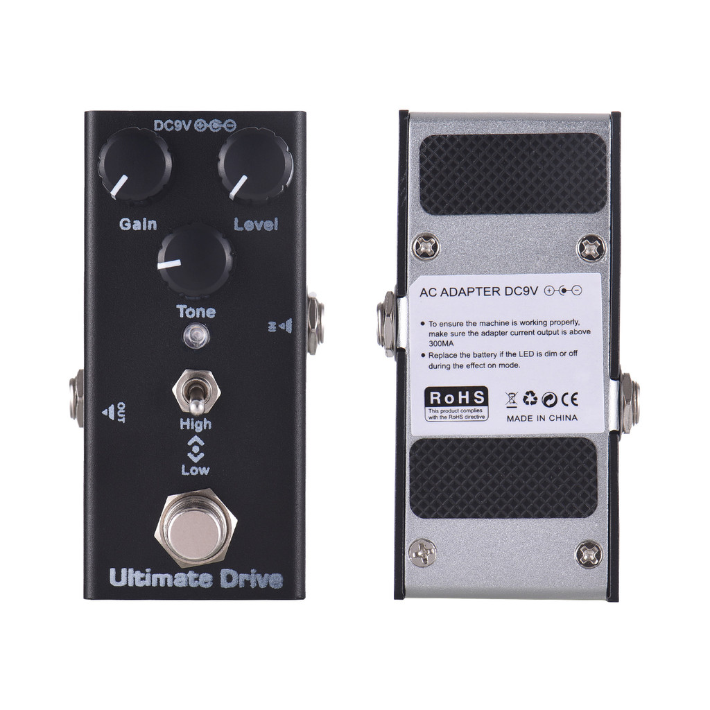 Telbr Ultimate Drive Pedal De Efeitos De Guitarra Botão De Controles De Ganho/Nível/Tom DC 9V 6.35 Mm Interface De Entra