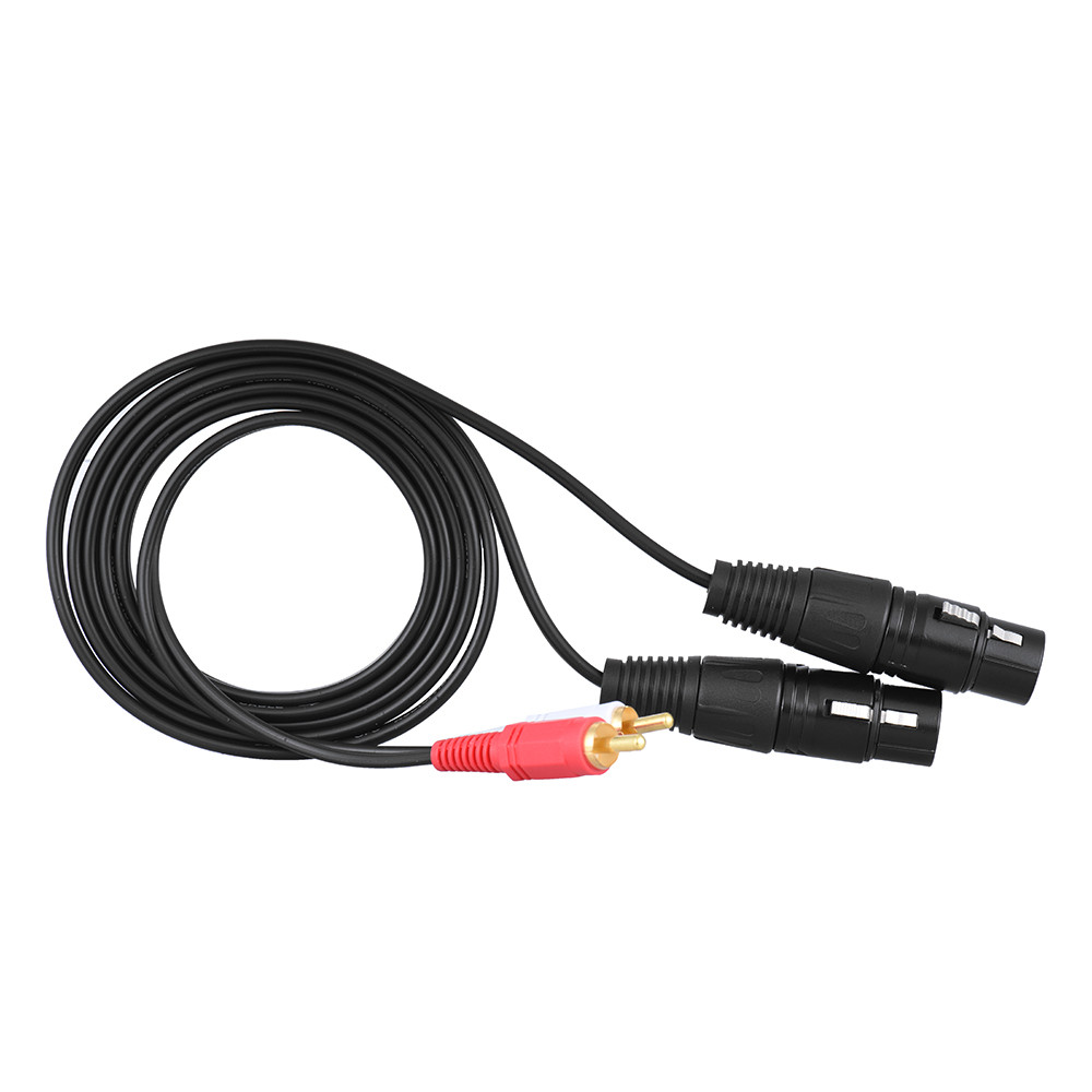 fgstbr 1.5m/5 Pés Cabo De Áudio Estéreo Duplo XLR Fêmea Para RCA Macho Plug Mixer Console De Mixagem Amplificador De Mic