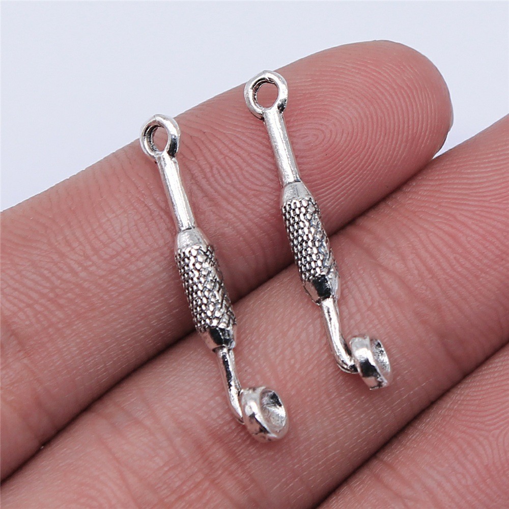 WYSIWYG 20 Peças 28x5mm Pingente De Tubo De Cor Prata Antiga Para Fazer Joias Faça Você Mesmo , Descobertas Artesanais D