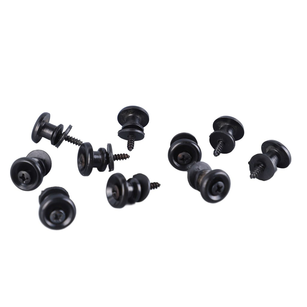 Togbr 10 Peças Botão De Bloqueio De Alça De Guitarra Estilo Cogumelo Pino Universal Ajustável Para Ukulele Baixo Preto