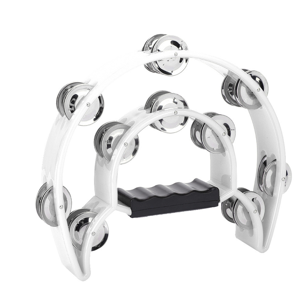Instrumento Musical De Percussão De Pandeiro De Fileira Dupla Jingles Handbell (Branco)