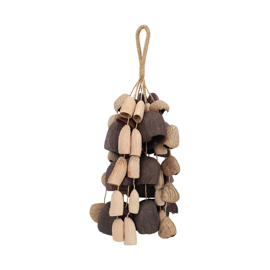 sicibr Artesanal Concha Natural Carrilhão De Vento Composto De 54 Nutshell Yoga Instrumento De Meditação 4 Tipos Shaker