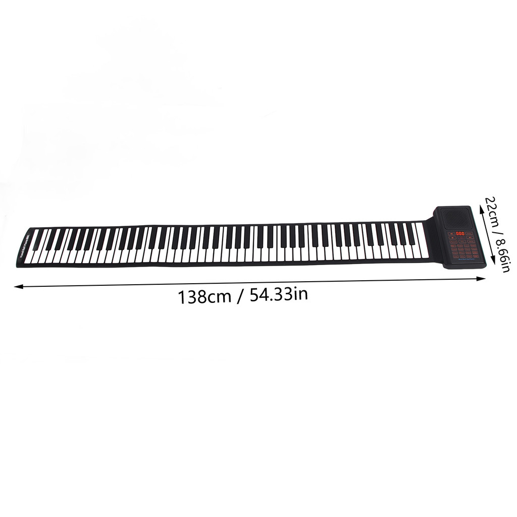 fgstbr Roll Up Piano 88 Teclas 128 Tons Ritmos 20 Músicas De Demonstração Teclado Eletrônico Portátil Flexível 110-240V