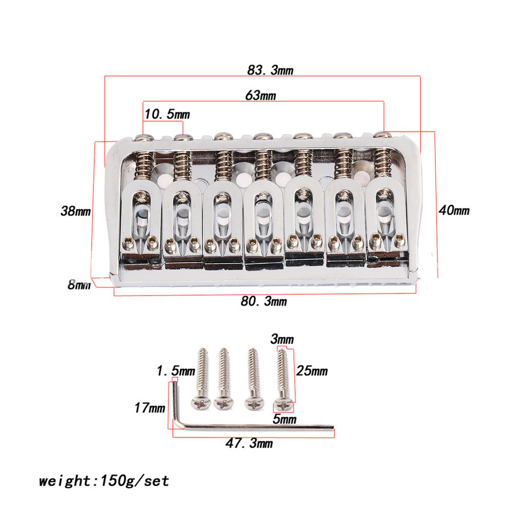 fgstbr Ponte De Guitarra Com 7 Cordas De Metal , Acessório De Instrumento Para Baixo , Ukulele , Guitarras Elétricas