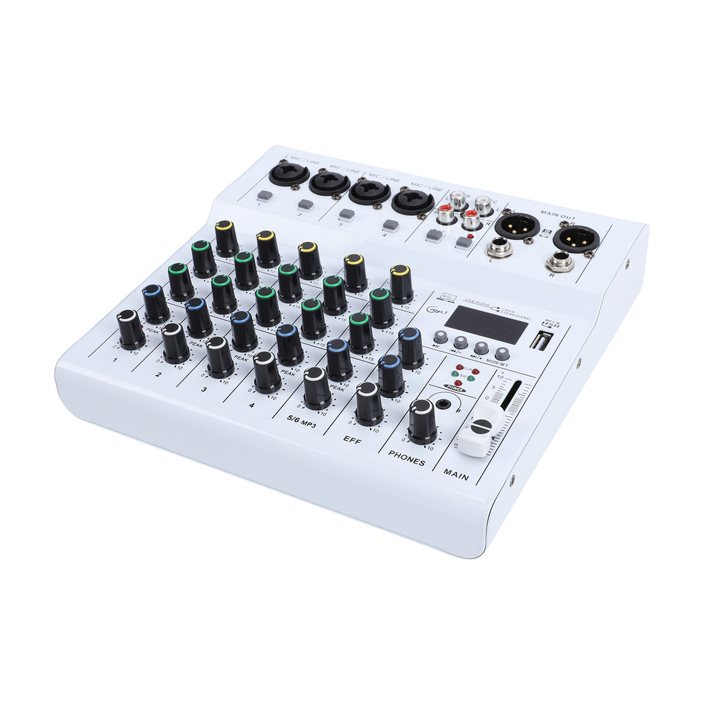 Telbr Mini Mixer De Som De 6 Canais Controlador De DJ Com BT MP3 Player 48V Phantom Power Amplificador De Guitarra Embut