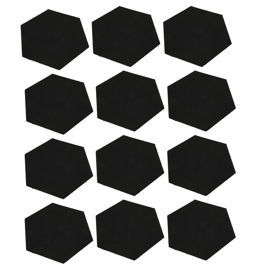 Telbr 12 Unidades Painel De Absorção De Som Hex Isolamento Acústico Kit De Conjunto De Espuma À Prova Para HomeBlack