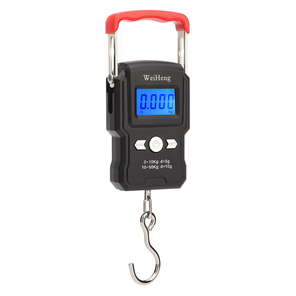Gdmdbr 50Kg/5g LCD Display Digital Backlight Portátil Pendurado Gancho Balança Dupla Precisão Pesca Viagem Mini Pesagem
