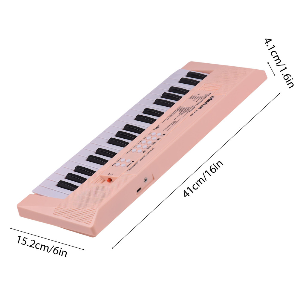fgstbr Teclado Eletrônico De 37 Teclas Piano 4 Tons Ritmos 10 Demoções 5 Percussions Alto-Falante Único Instrumento Musi