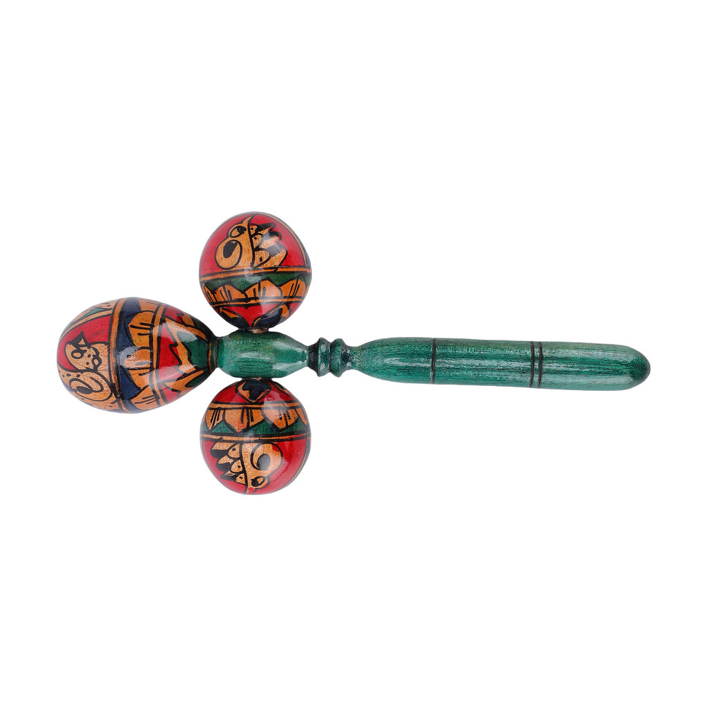 wohobr African Musical Shakers Instrumento De Percussão Manual Maraca De Cabeça Tripla Com Aderência Confortável Para Ad