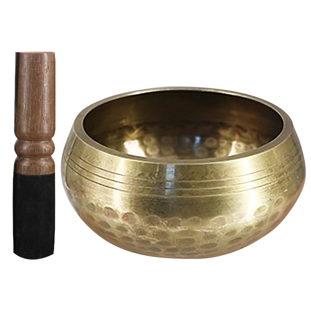 wohobr Tigela De Canto Budista Tibetano Buda Som Instrumento Musical Para Meditação Com Vara Yoga Decoração De Casa