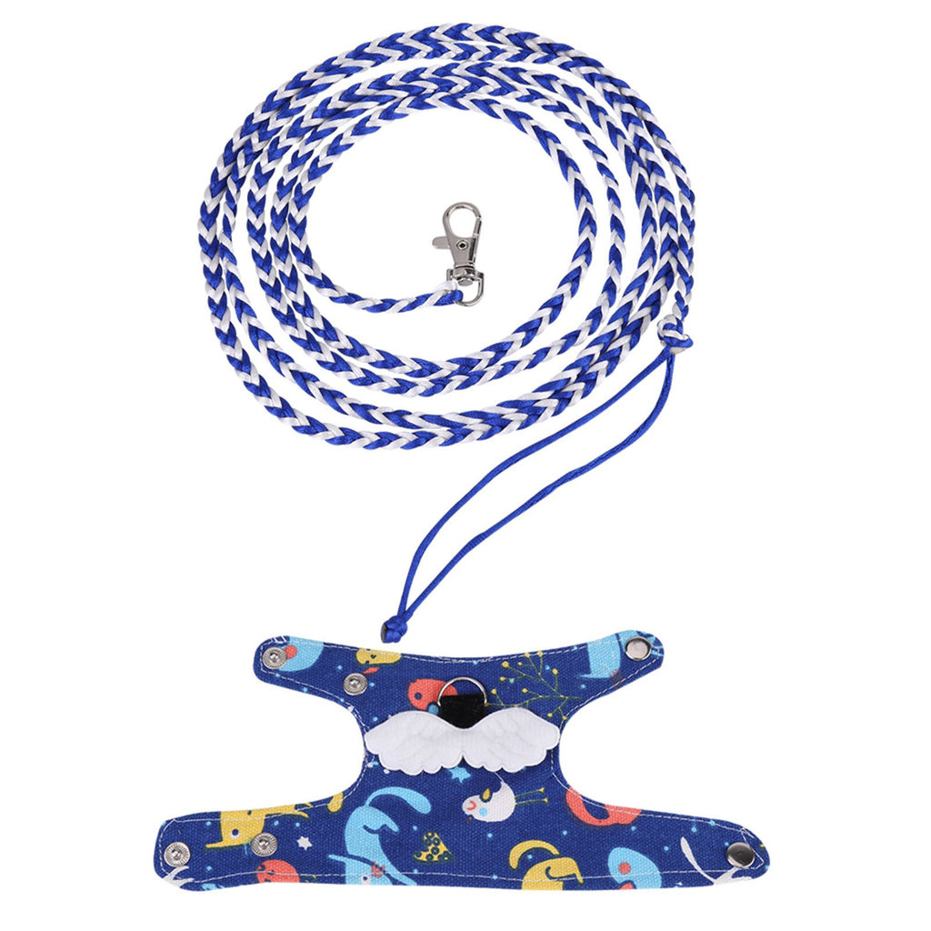 Arnês De Esquilo Para Animais De Estimação Pequeno Colete De Desenho Animado Com Trela De Chumbo (Azul Escuro)