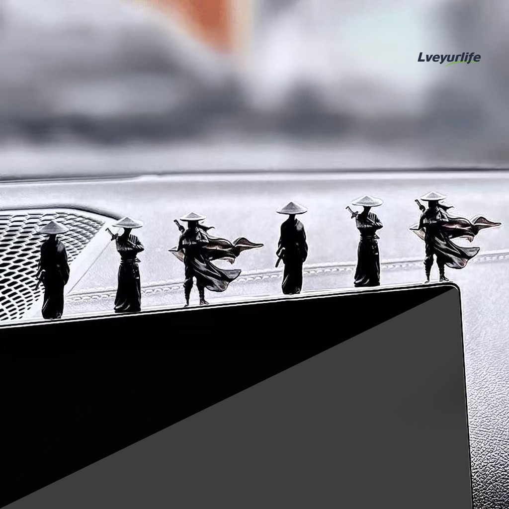 Lveyurlife Estátua De Espadachim De Guerreiro Chinês Antigo Ornamento De Resina Em Miniatura Para Painel De Carro Exibiç